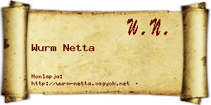 Wurm Netta névjegykártya